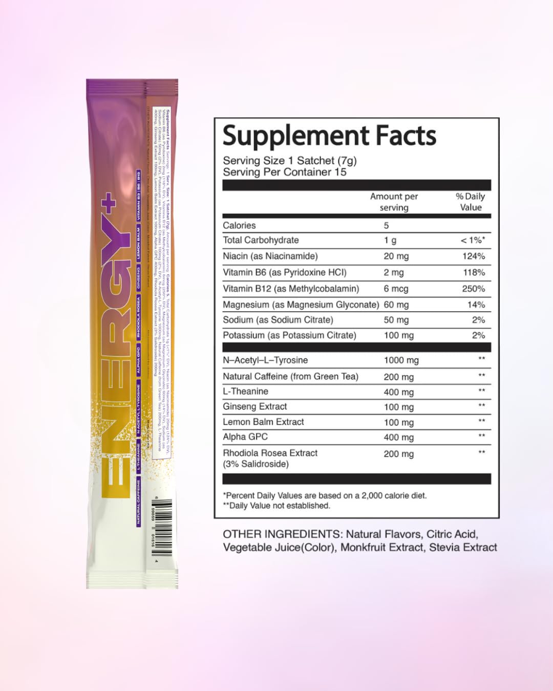 Raised Energy+ Nootropic Drink Mix | 200mg Natural Caffeine + L-Theanine | Zero Sugar | Clean Energy Powder for Focus, Mood & Motivation | 15 Stick Packs | Passion Fruit Flavor Raised Au supplements