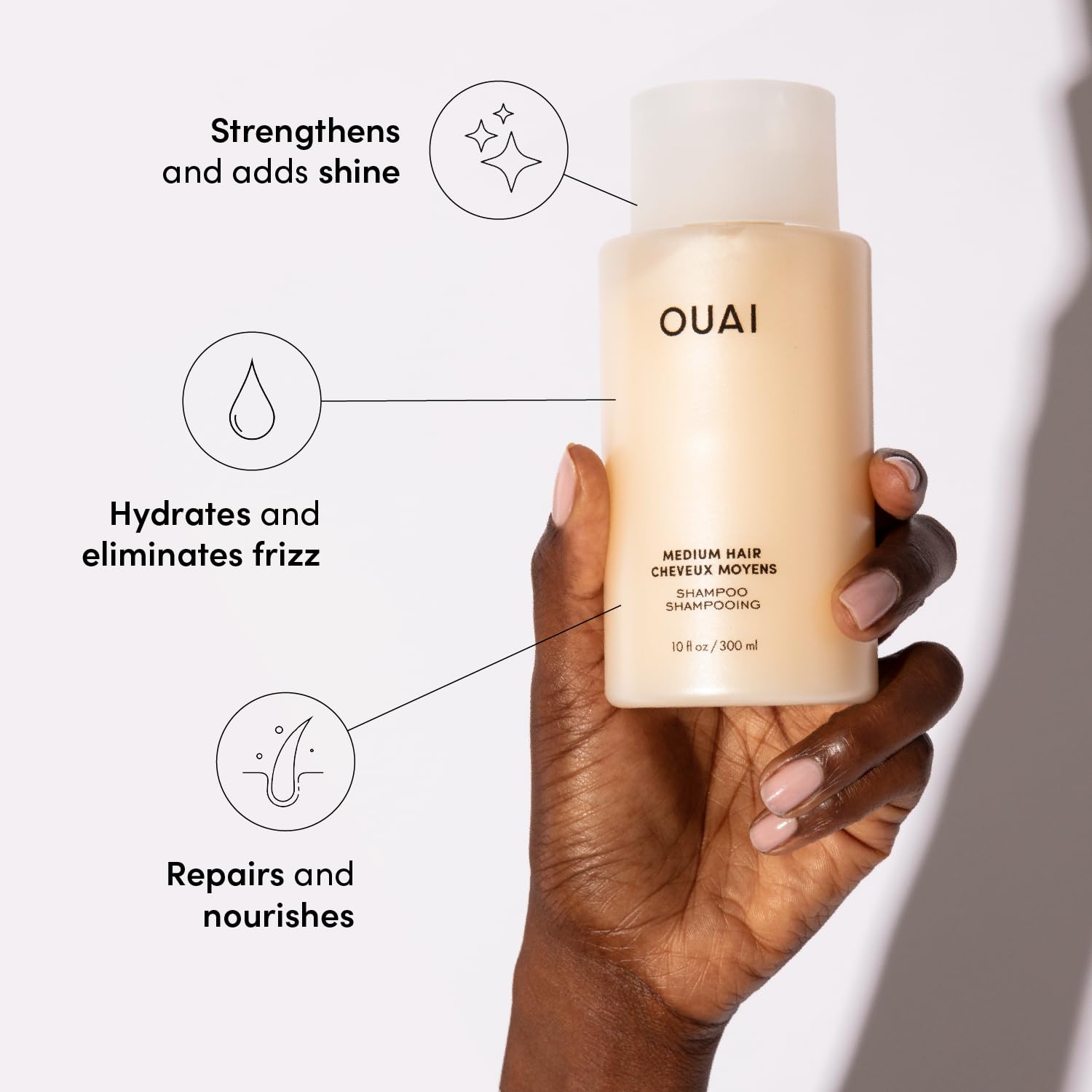 OUAI Medium Hair Shampoo and Conditioner Set - Sulfate-Free Shampoo and Conditioner for Women & Men - Made with Keratin, Shea Butter & Avocado Oil - Free of Parabens & Phthalates (10 Fl Oz) OUAI Au supplements