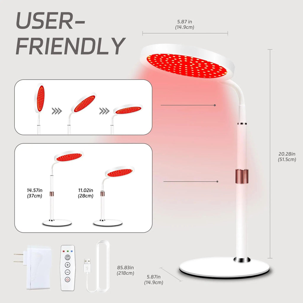 Shomterade Red Light for Face with Base, 100LEDs 3-in-1 Chips Infrared Light Lamp, 660nm ＆850nm Shomterade Au supplements