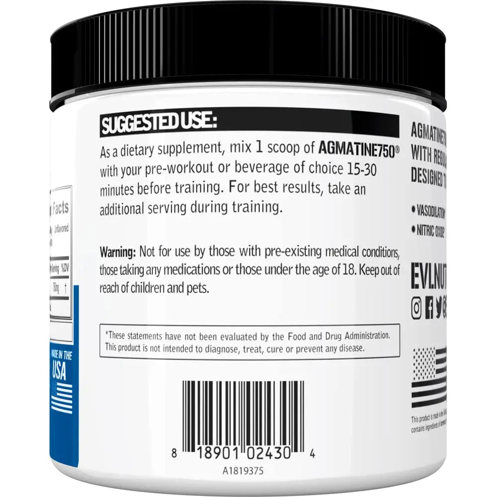 Evlution Agmatine Sulfate Nitric Oxide Powder Nutrition High Strength Agmatine Sulfate Evlution Au supplements
