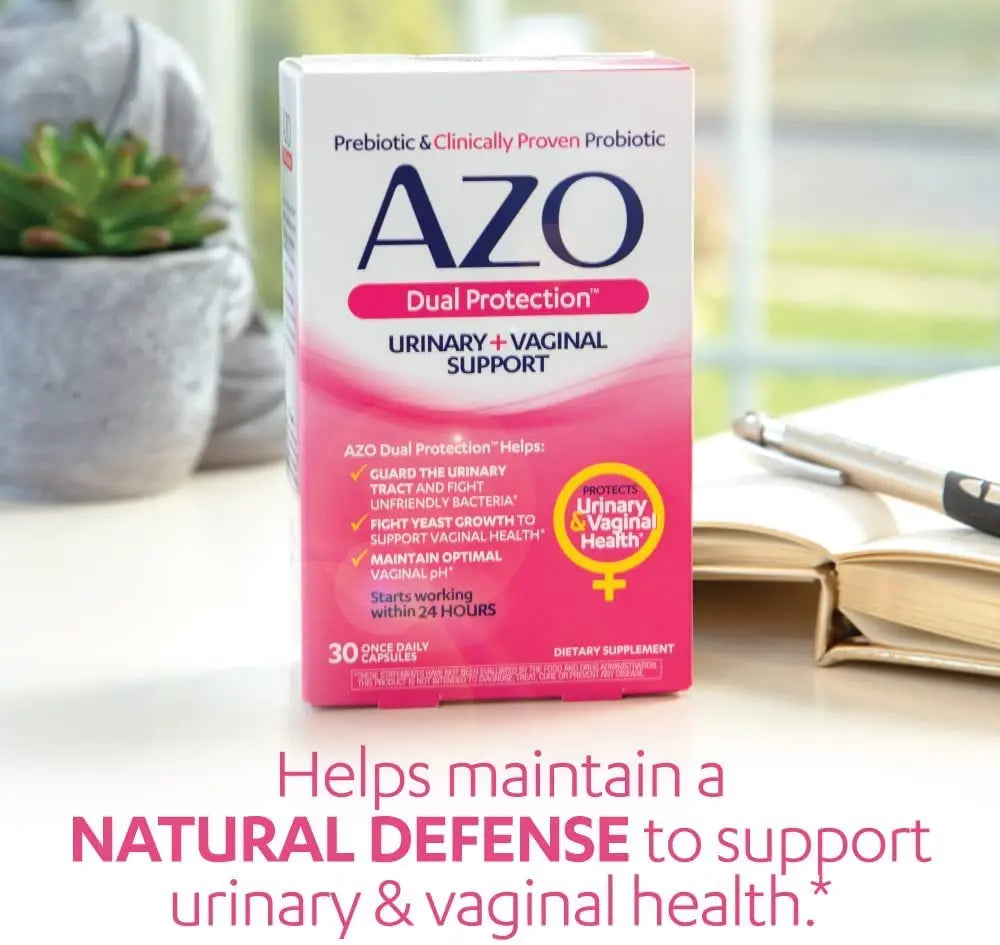 AZO Dual Protection | Urinary + Vaginal Support* | Prebiotic Plus Clinically Proven Women AZO Au supplements