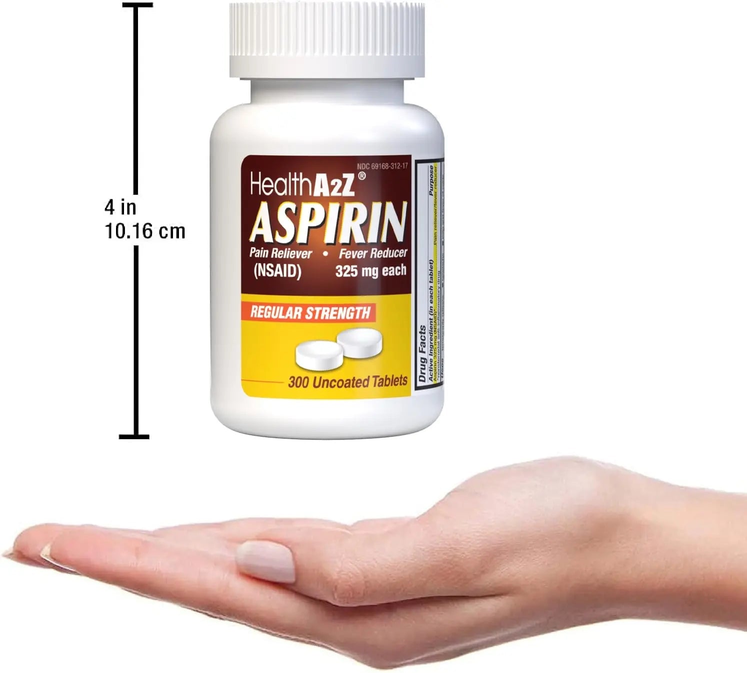 HealthA2Z® Aspirin 325mg | Uncoated Tablets |Original Strength | Pain Reliver | Fever Reducer | Compare to Bayer® Active Ingredients… (300 Counts) HealthA2Z Au supplements