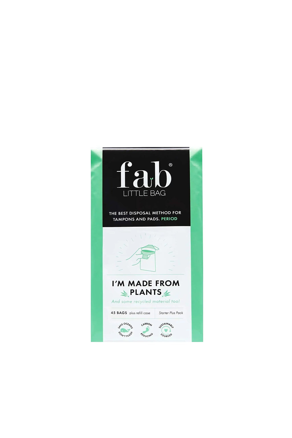 Fab Little Bag Starter Plus Pack - 45 Sanitary Disposal Bags Plus Recyclable Refill Pack Fab Little Bag Au supplements