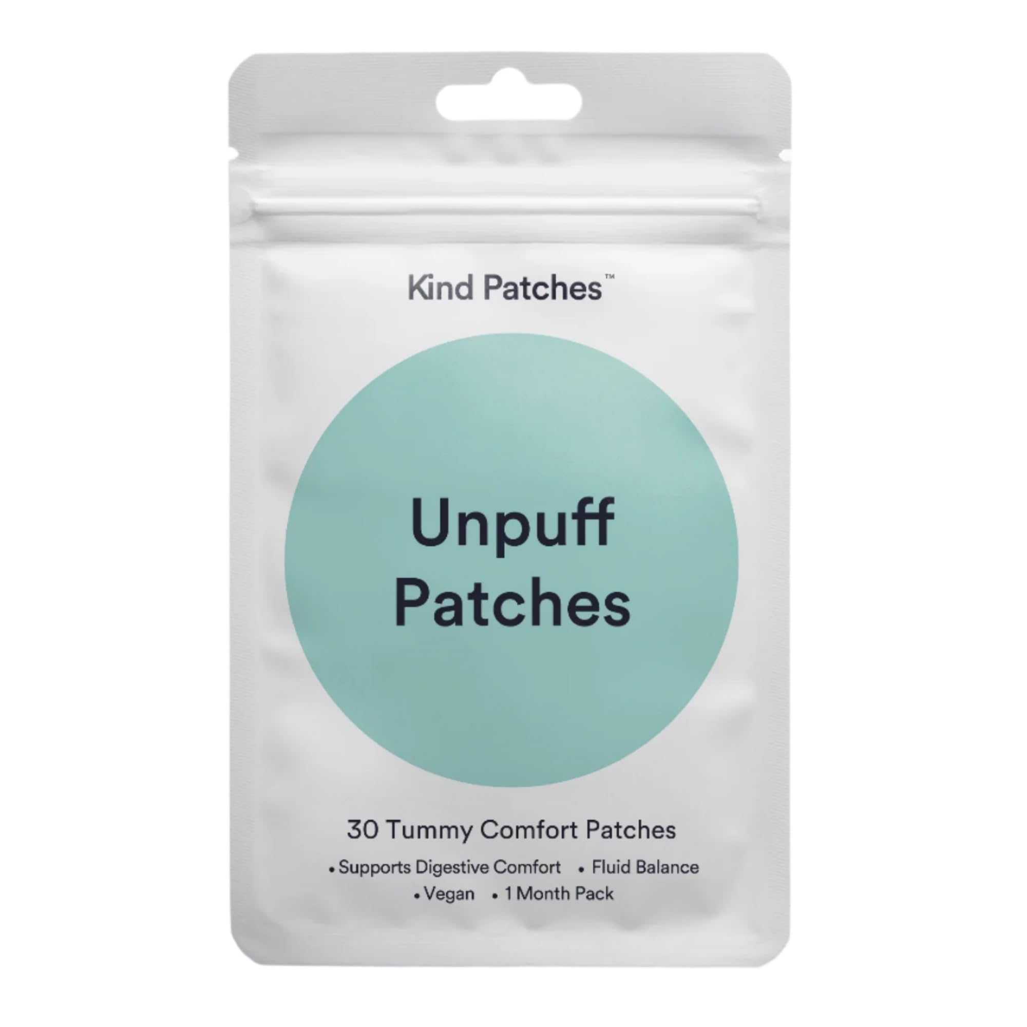 Kind Patches Unpuff Patches with Dandelion Root, Fennel, Artichoke, Ginger, and Turmeric Extract - Vegan - 30 Count