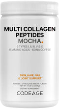 Codeage Multi Collagen Peptides Protein Powder - Chocolate Mocha Instant Coffee - Gourmet Knoa Coffee Drink & Shake - Collagen Type I, II, III, V & X - Grass-Fed, Hydrolyzed, Non-GMO - 14.39oz Codeage Au supplements