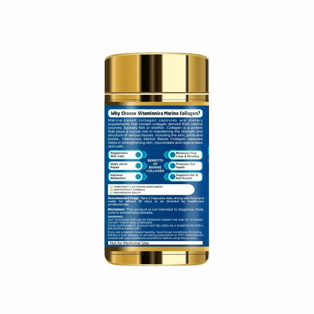 Vitaminnica Marine Collagen Capsules with Hyaluronic Acid & Vitamin C - Skin, Hair, Bones & Joints Vitaminnica Because your Health Matters Au supplements