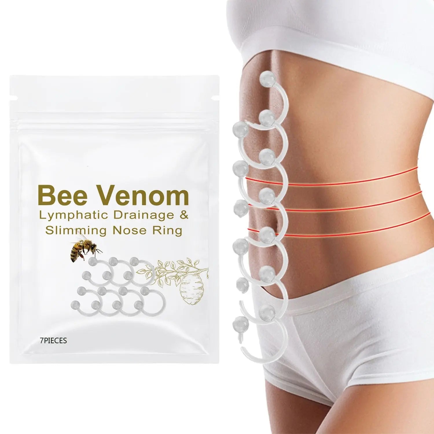 Bee Venom Slimming Nose Ring GGPM Bee Venom Lymphatic Drainage & Slimming Nose Ring Bee Generic Au supplements
