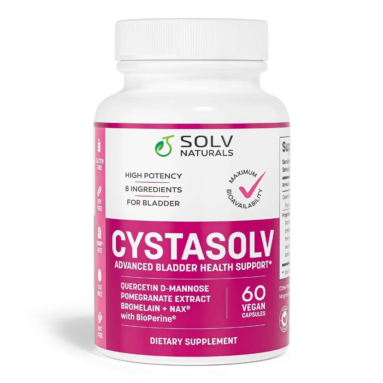 SOLV NATURALS CYSTASOLV Bladder & Pelvic Discomfort Formula - Enjoy Less Urgency & Flares* with Daily IC/BPS UTI Support – Premium Bladder & Urinary Support for Women & Men - 60 Vegan Capsules SOLV NATURALS Au supplements