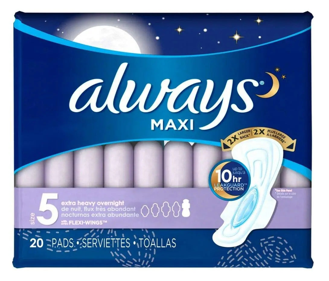 Always Extra Heavy Overnight Maxi Pads with Flexi-Wings - 20 Count Always Au supplements