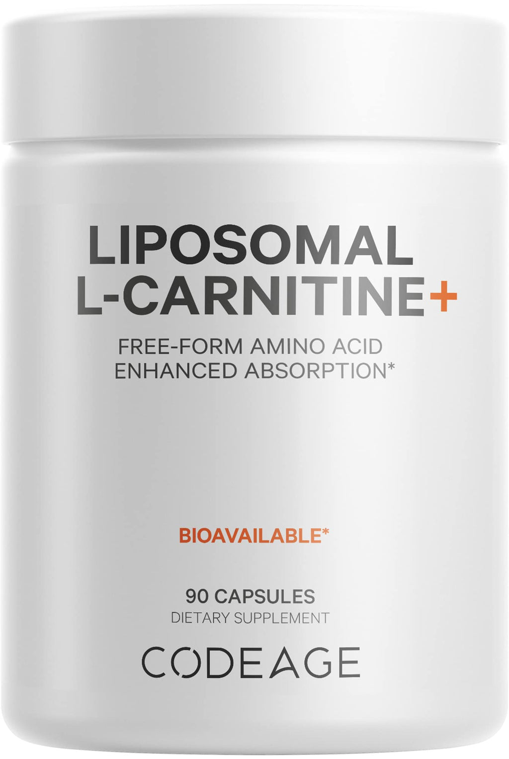 Codeage Liposomal L-Carnitine+ Supplement - 500 mg L-Carnitine L-Tartrate per Serving - Free-Form Amino Acid - Carnitine - Liposomal Delivery - Vegan, Non-GMO, Gluten-Free - 90 Capsules Codeage Au supplements