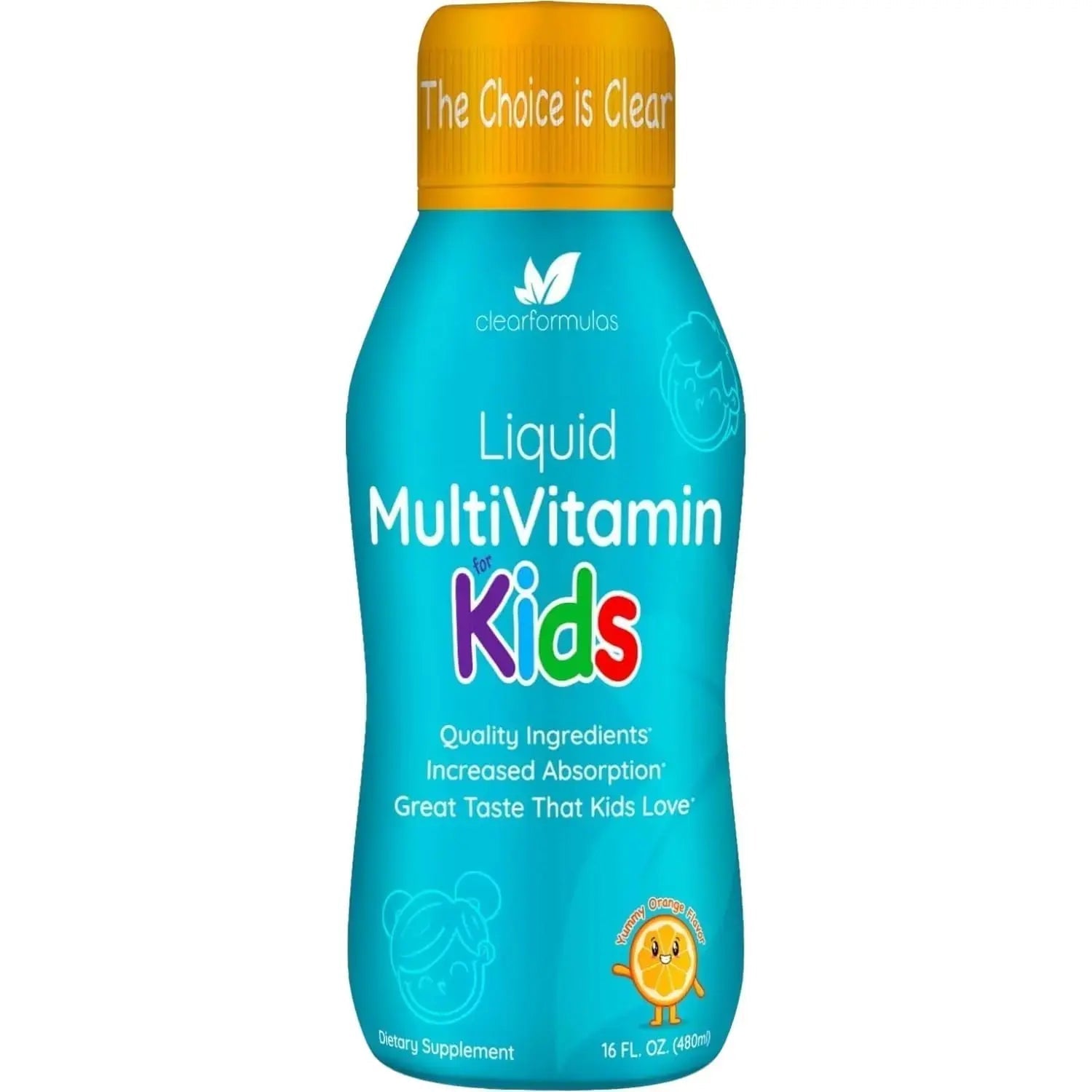 Sugar Free Liquid Multivitamin for Kids - High Absorption Kids Liquid Multivitamin with Vitamins A C D E & B Complex Plus Quercetin Immune Support Complex Clear Formulas Au supplements