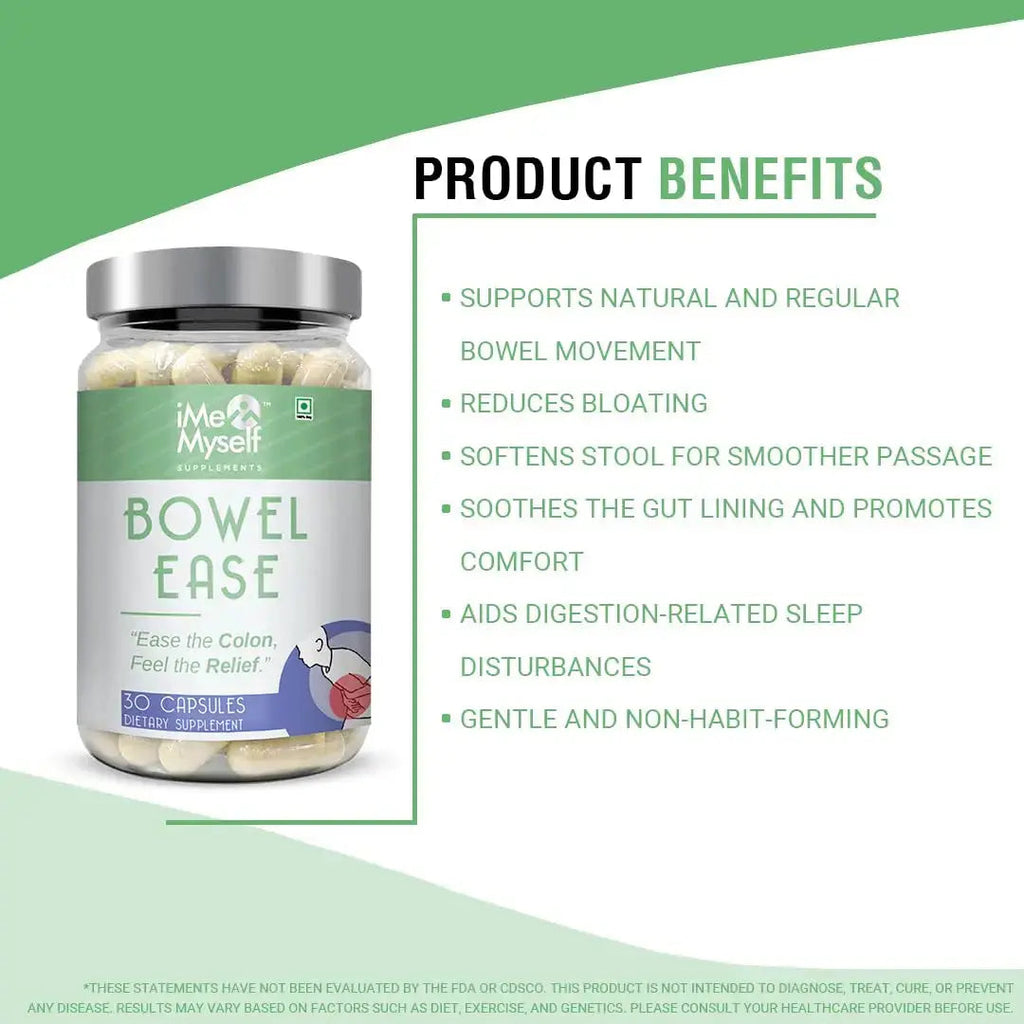 iMeMyself Bowel Ease – 30 Plant-Based Capsules | Gentle Bowel Support with Herbal Extracts & Vitamins iMeMyself Au supplements