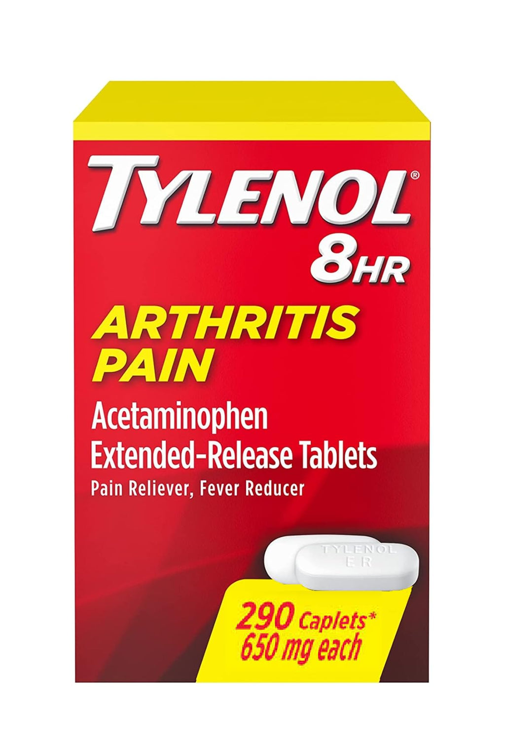 Tylenol Arthritis Pain Extended Release Tablets with Acetaminophen for Joint Pain, 290 Caplets (Pack of 2) (Package May Vary) Tylenol Au supplements