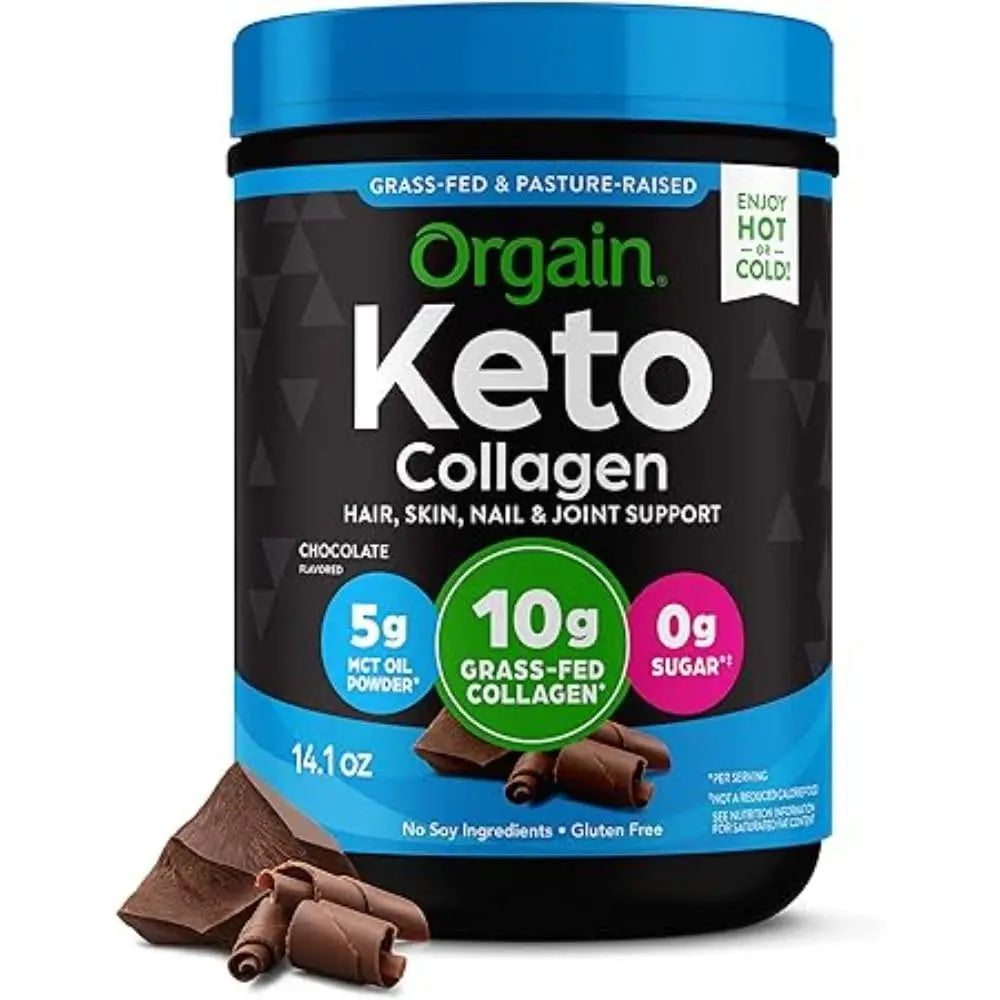 Orgain Keto Collagen Protein Powder, Chocolate - 10g Grass Fed Hydrolyzed Collagen Orgain Au supplements