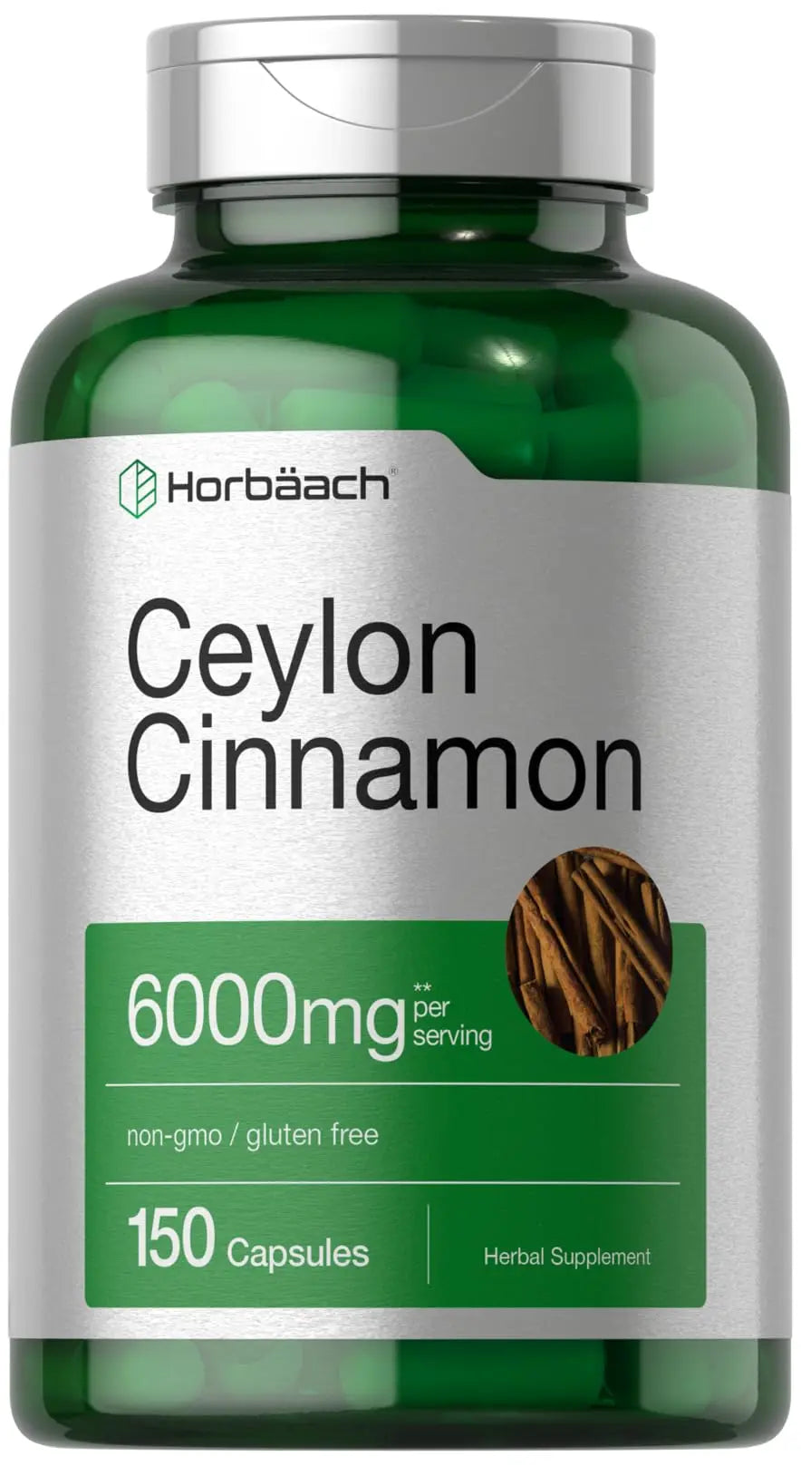 Ceylon Cinnamon Capsules | 6000 mg | 150 Count | Non-GMO & Gluten Free Supplement Horbäach Au supplements
