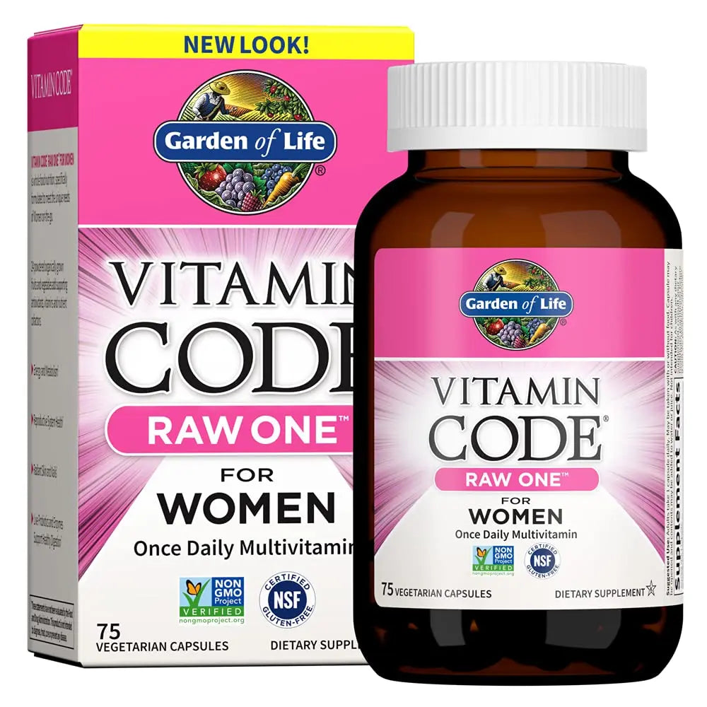 Garden of Life Vitamin Code Raw One for Women, Once Daily Women's Multivitamin - 75 Capsules, One a Day Vitamins Whole Food Iron, Garden of Life Au supplements