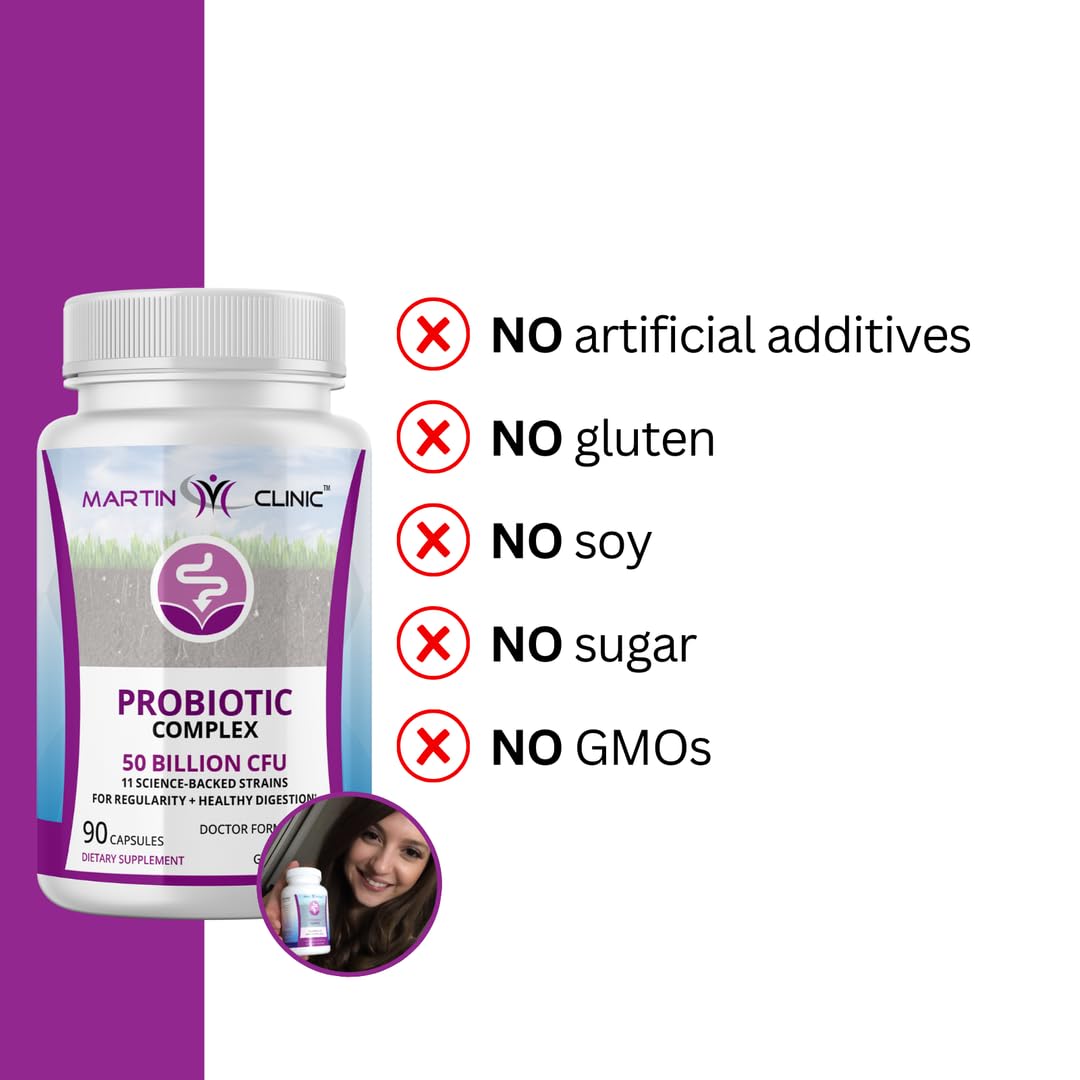 martin clinic Probiotic for Gut Health & Immune Support — Daily Digestive Balance, Bloating Relief & Better Nutrient Absorption — 60 Capsules martin clinic Au supplements
