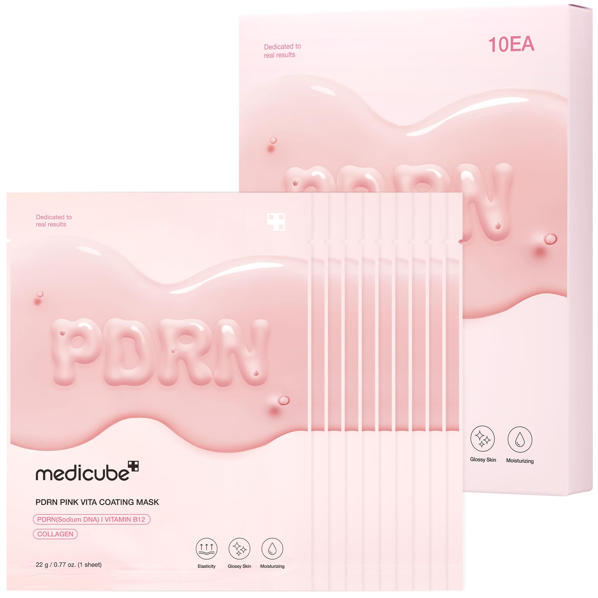 medicube Salmon DNA PDRN Pink Vita Coating Sheet Mask 10EA - Korean sheet mask