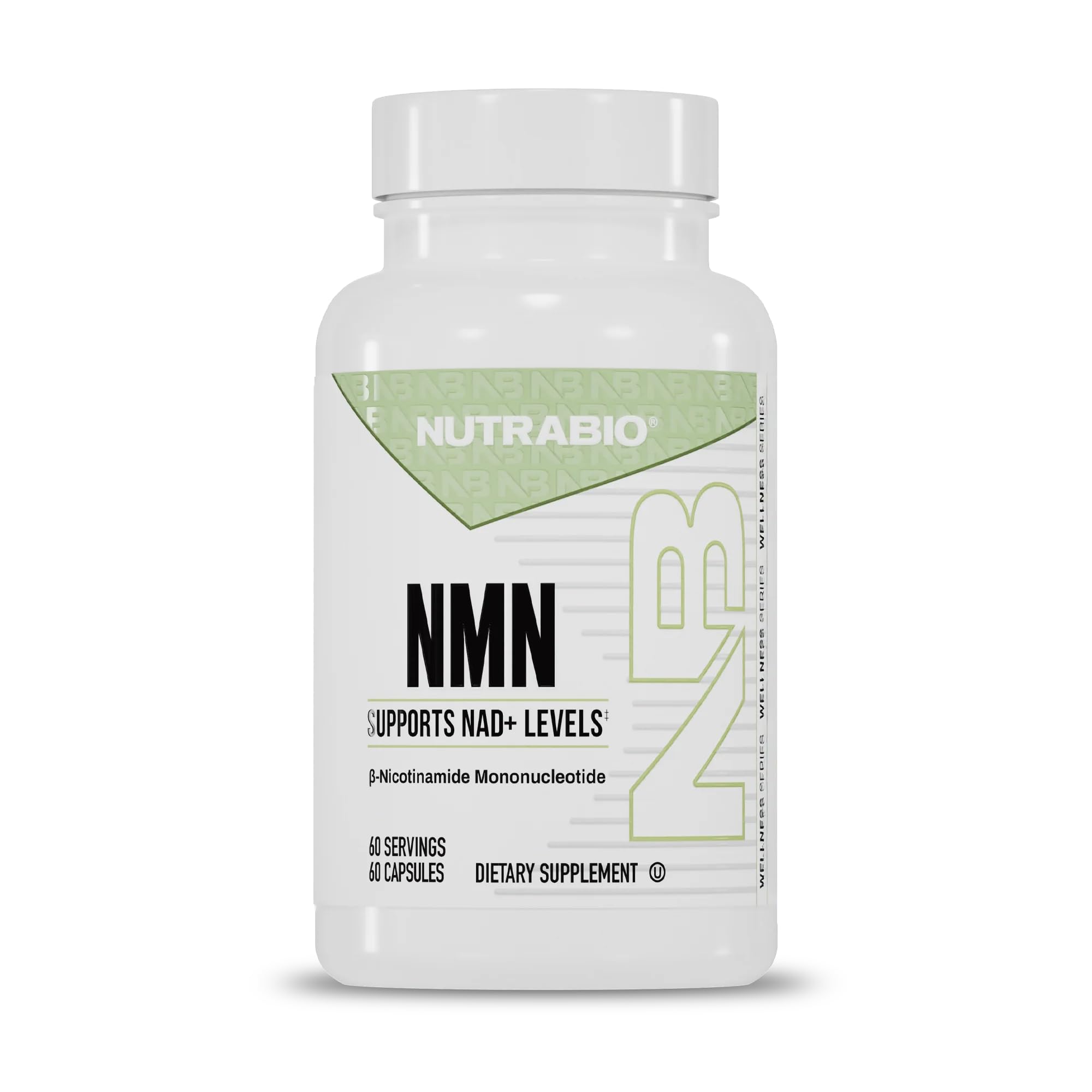 NutraBio NMN - NAD Supplement, Longevity Support, Boost NAD Levels, Increase Cellular Energy, Brain Health, Healthy Aging- 60 Servings- 60 Capsules NutraBio Au supplements