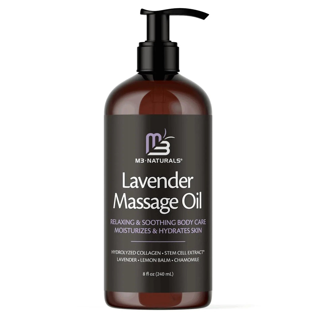 Lavender Massage Oil with Collagen and Stem Cells - Skin Tightening Massage Oil for Mass M3 Naturals Au supplements