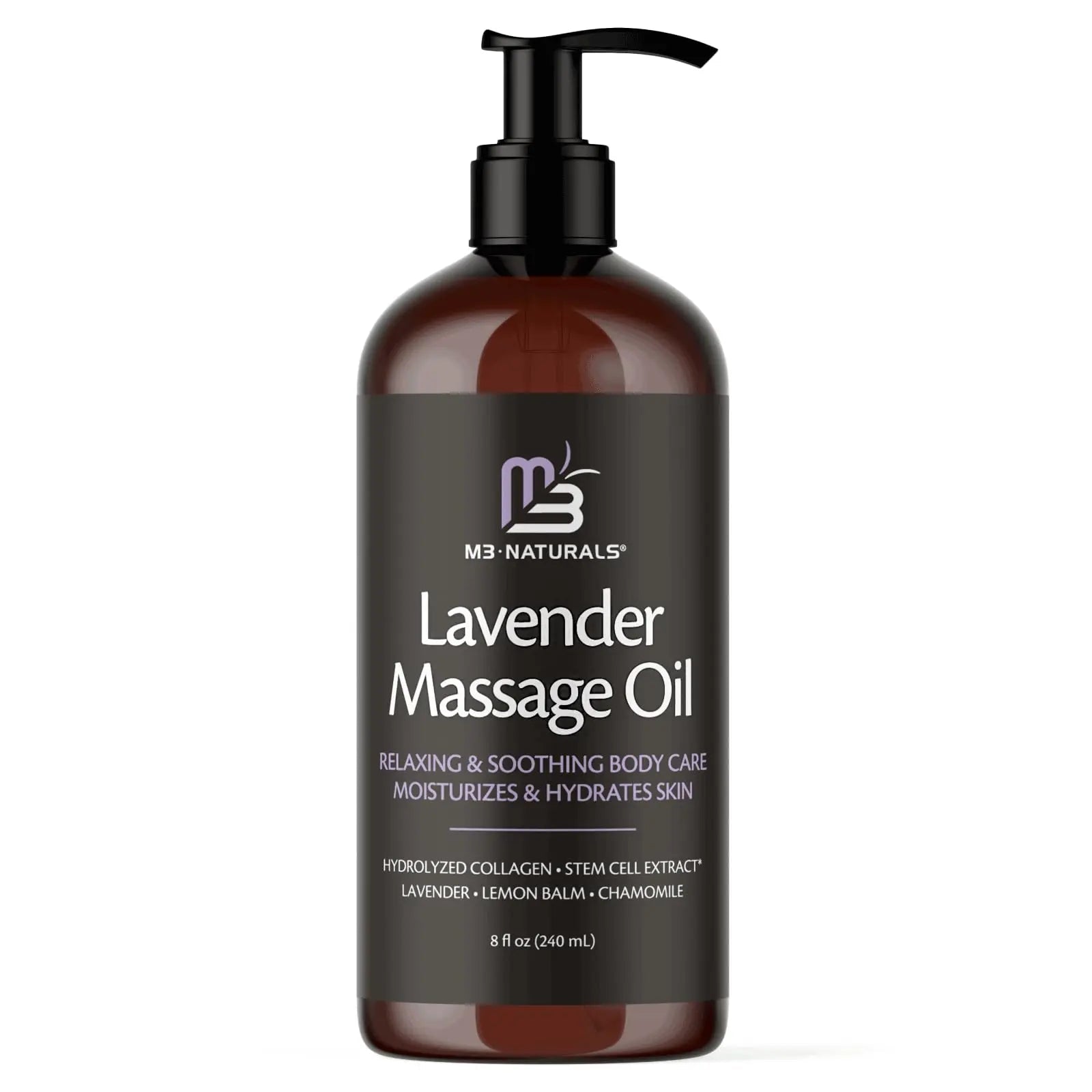 Lavender Massage Oil with Collagen and Stem Cells - Skin Tightening Massage Oil for Mass M3 Naturals Au supplements