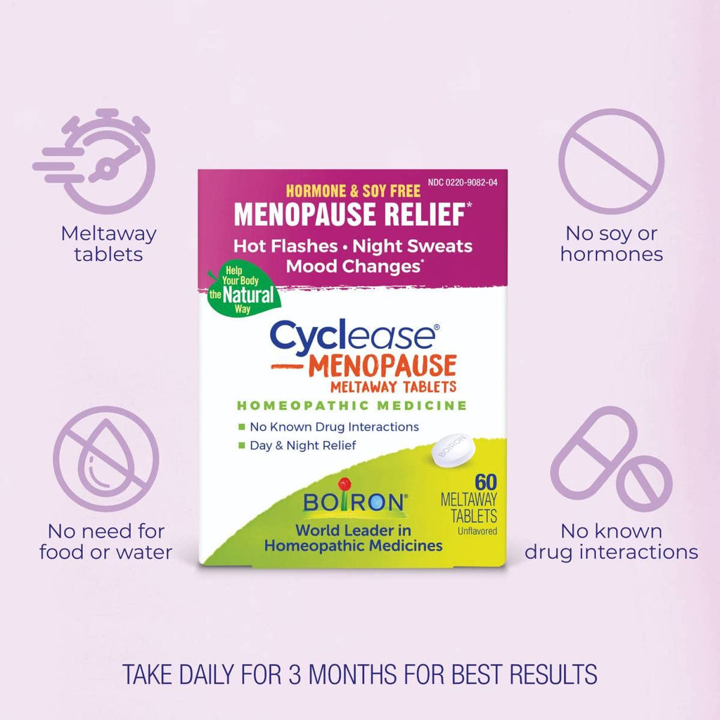 Boiron Cyclease Menopause Tablets for Relief of Hot Flashes, Night Sweats, Irritability, and Mood Swings - 60 Count Boiron Au supplements