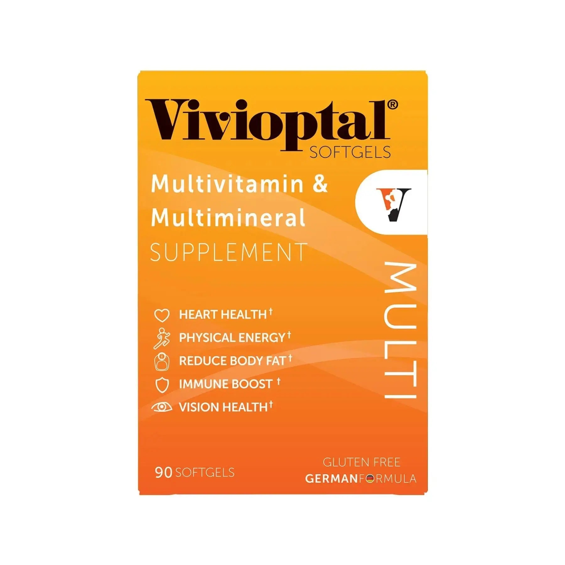 Vivioptal Multi, 90 Softgels (1 Year Supply), Multivitamin & Multimineral, Gluten Free, German Formula Vivioptal Vitamins Au supplements