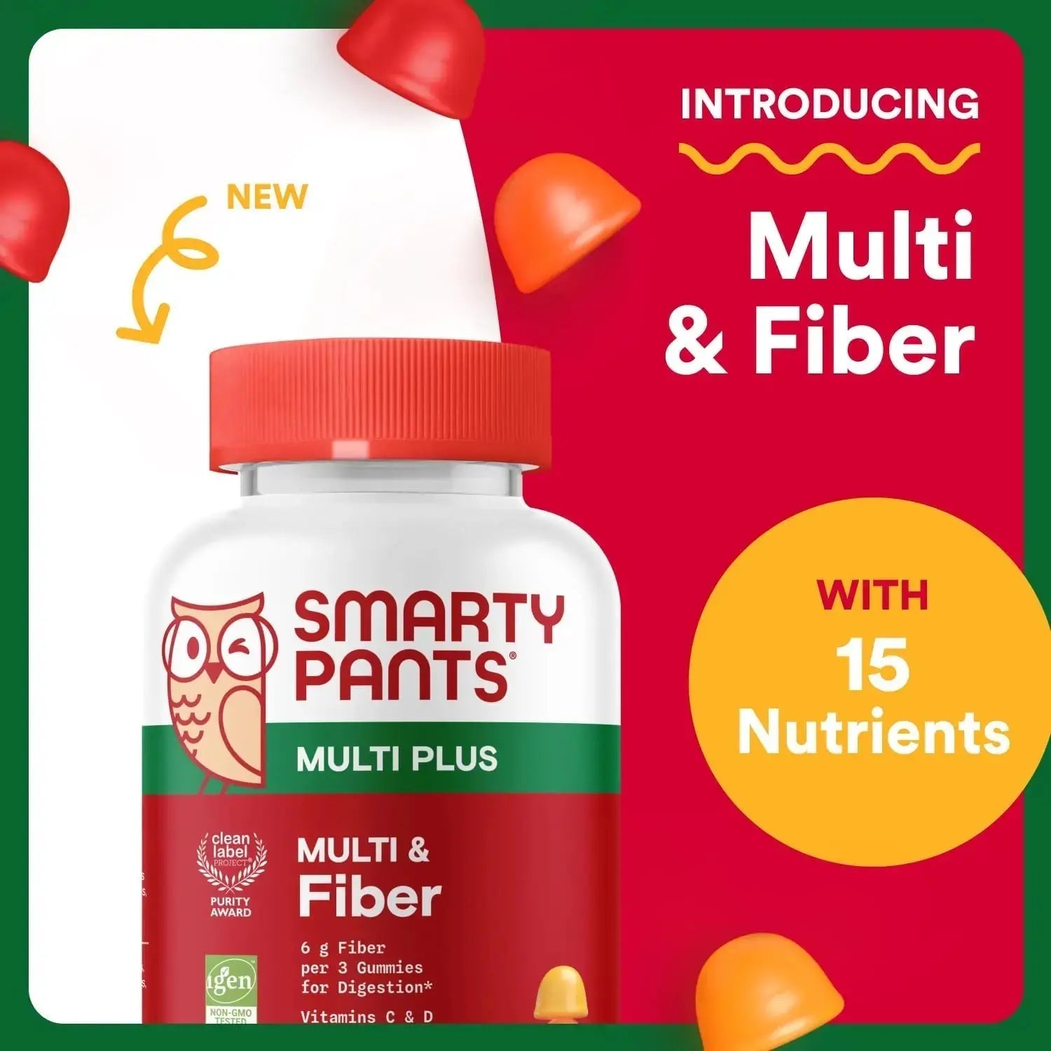 SmartyPants Fiber Supplement & Multivitamin for Men & Women - Improved Formula: Prebiotic Fiber Gummies with Omega 3 (DHA/EPA), Vitamin D3, C, Vitamin B12, B6, A, K & Zinc, 90 Count (30 Day Supply) SmartyPants Au supplements