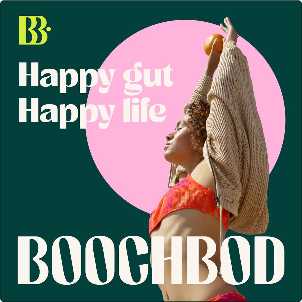 BoochBod - Probiotic Kombucha Gummy - Prebiotics, Probiotics, Postbiotics, Fiber Supplement, Slippery Elm, Dandelion Root