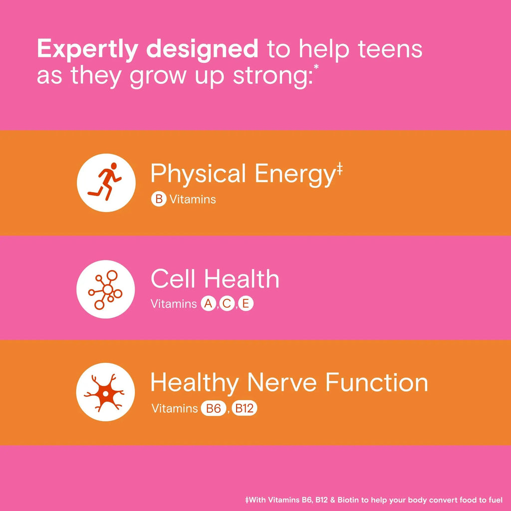 One A Day Teen Girl’s Daily Essentials Multivitamin Gummies, Teen Girl Multivitamins with Biotin, Vitamin B12 and B6, Vitamin C ONE A DAY Au supplements