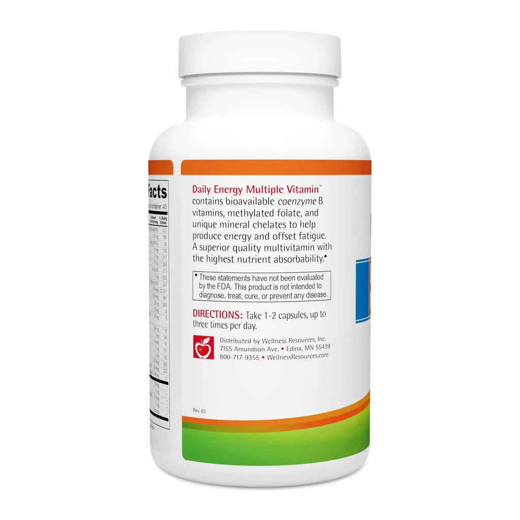 Wellness Resources Daily Energy Multiple Vitamin - 90 Capsules - Methylated Daily MTHFR Multivitamin Without Iron Wellness Resources Au supplements