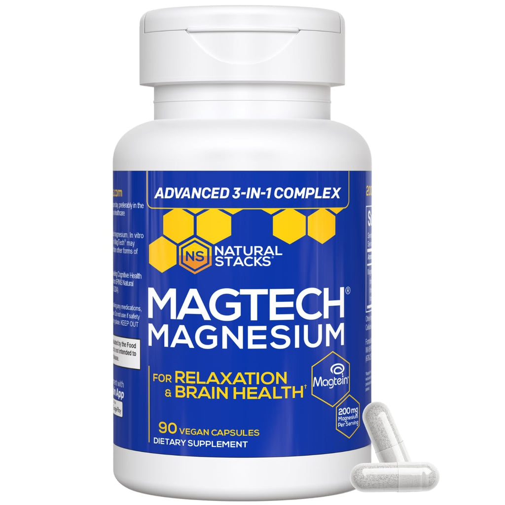 Magtech Magnesium Capsules + Hydration Creatine Powder Lemon Lime Bundle - 3 Forms of Magnesium - Featuring Magtein L-Threonate - Brain Health & Hydration Support* - 44 Total Servings NATURAL STACKS Au supplements