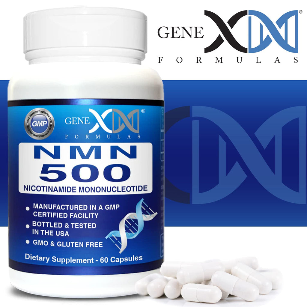 Genex Formulas NMN 500mg - 99% Pure Shelf Stabilized Supplement Capsules for Increased NAD Levels & Healthy Aging, GMP Certified, 500mg per Serving, 60 Capsules Genex Formulas Au supplements