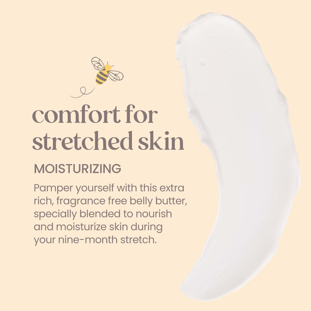 Burt's Bees Mama Belly Butter Stretch Mark Cream for Pregnancy Massages Body & Reduces Scar Appearance, Prenatal & Postnatal Tummy Skin Care