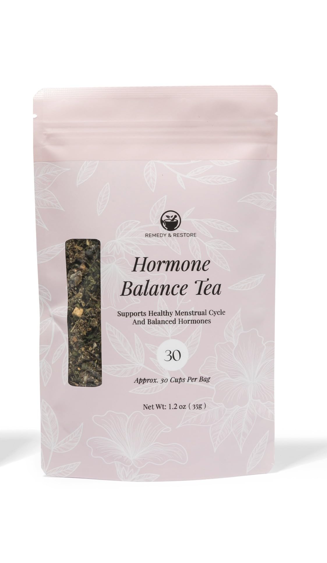 Remedy & Restore Herbal Tea for Hormone Balance - Natural Menstrual Cycle Support, Spearmint Flavor, Loose Leaves, 1 Count Remedy & Restore Au supplements