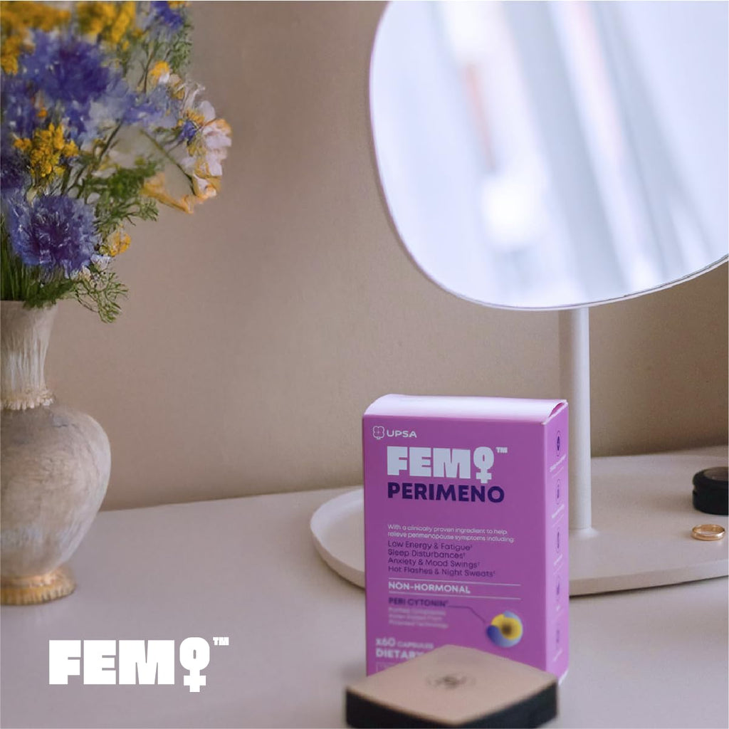 Upsa FEM Perimeno Perimenopause Supplements for Women - Non-Hormonal Pre-Menopause Support for Hot Flashes, Night Sweats, Mood, Sleep & Low Energy - 30 Capsules Upsa Au supplements