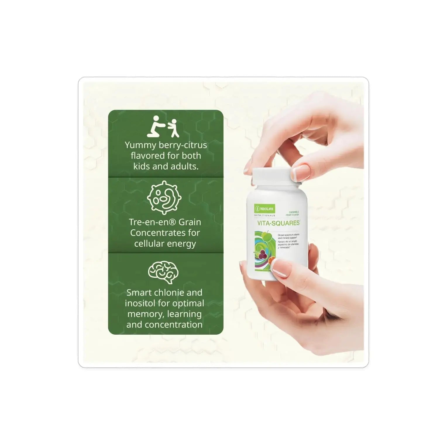NeoLife Vita-Squares - Chewable Multivitamin for Kids, 18 Essential Vitamins & Minerals, Iron, Zinc, Vitamin D3, B-Complex NeoLife Au supplements