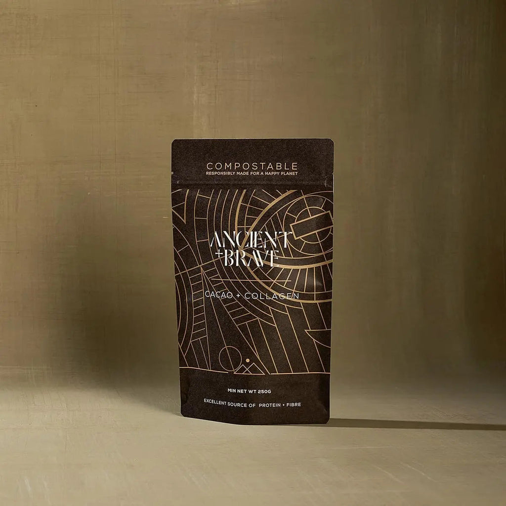 Ancient + Brave - Cacao + Collagen Powder 250g - Peruvian Raw Cacao Hot Chocolate with Grass Ancient + Brave Au supplements