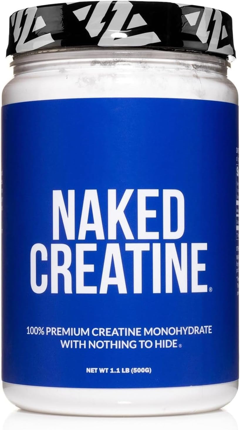 NAKED Pure Micronized Creatine Monohydrate Powder - NSF Certified, Unflavored, 500g, 1.1lb Bulk - Vegan, Non-GMO, Gluten-Free, Soy-Free