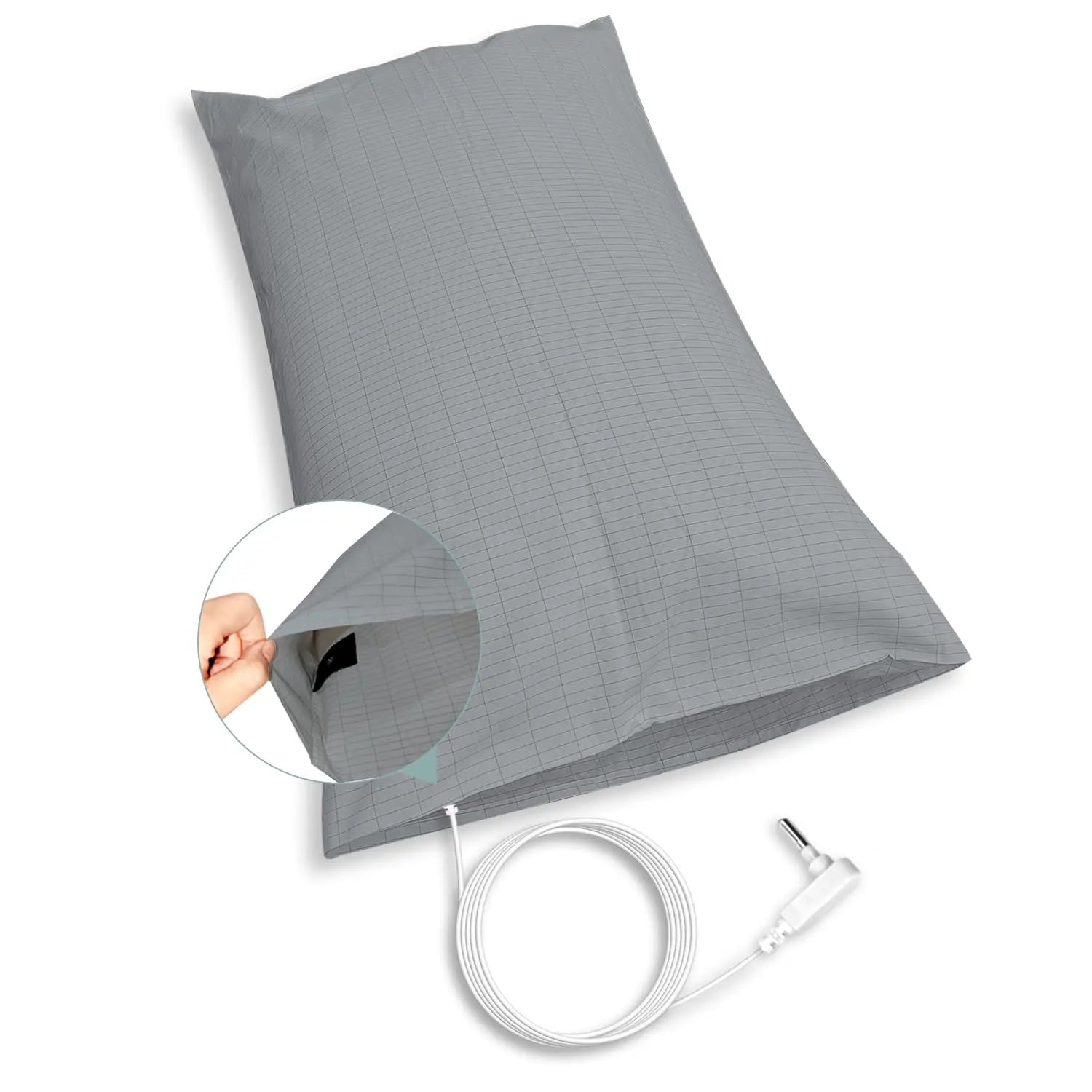 Grounding Pillowcase Silver Fiber Grounding Pillow Case 20 * 30in with Conductive Cord CHIAOCHUTTY Au supplements
