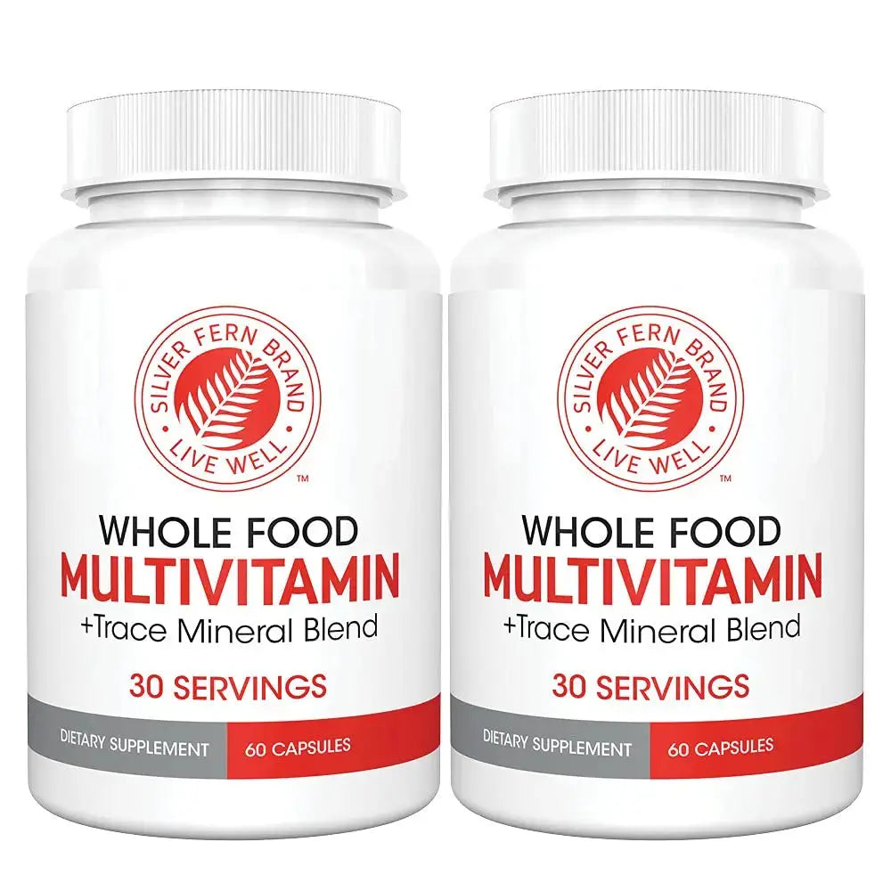 Silver Fern Whole Food Daily Multi Vitamin w/Trace Mineral Blend Supplement - 2 Bottles - 60 Vegicaps Each - 60 Day Supply Silver Fern Au supplements