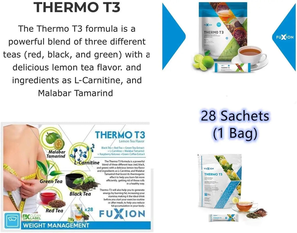 FuXion Thermo T3,Delicious Lemon Tea Flavor(Thermo TT3, 28 Sachets) CHNLML Au supplements