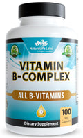 NaturaLife Labs Vitamin B Complex – All B Vitamins Including Active B2, B6, B9 & B12 (Methylcobalamin), Plus B1, B3, B5, B7 & Vitamin C – 100 Capsules