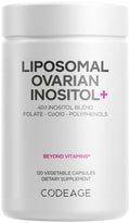Codeage Liposomal Ovarian Inositol+ Supplement - Myo-Inositol & D-Chiro-Inositol 40:1 Blend, Folate 5-MTHF, CoQ10, Pomegranate & Wild Blueberry, Liposomal Delivery, Non-GMO, Gluten-Free - 120 Capsules Codeage Au supplements