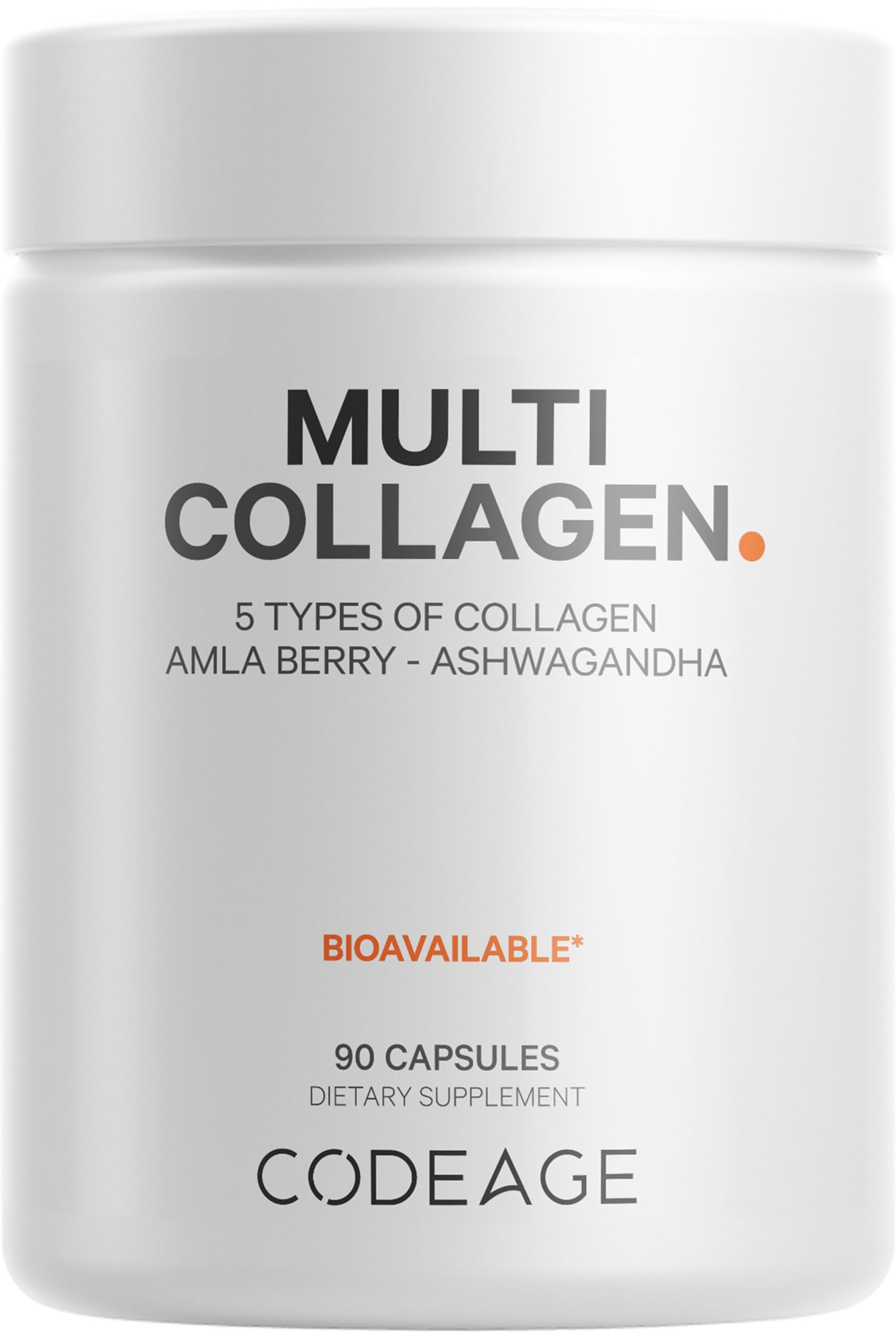 Codeage Multi Collagen Peptides Protein Capsules, 5 Collagen Types, Grass-Fed & Hydrolyzed Bovine Collagen Pills Supplement, Ashwagandha, Amla Berry Vitamins, Collagen Peptides - 90 Capsules Codeage Au supplements