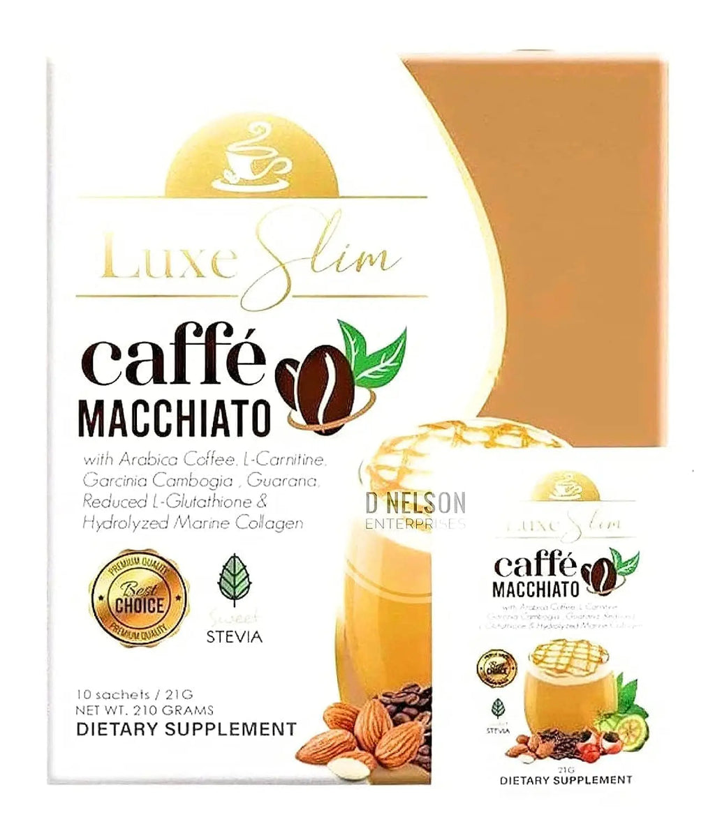 Luxe Slim Cafe Macchiato with Hydrolyzed Collagen & Glutathione, 21g x 10 Sachets, 0.74 Ounce Luxe Slim Au supplements
