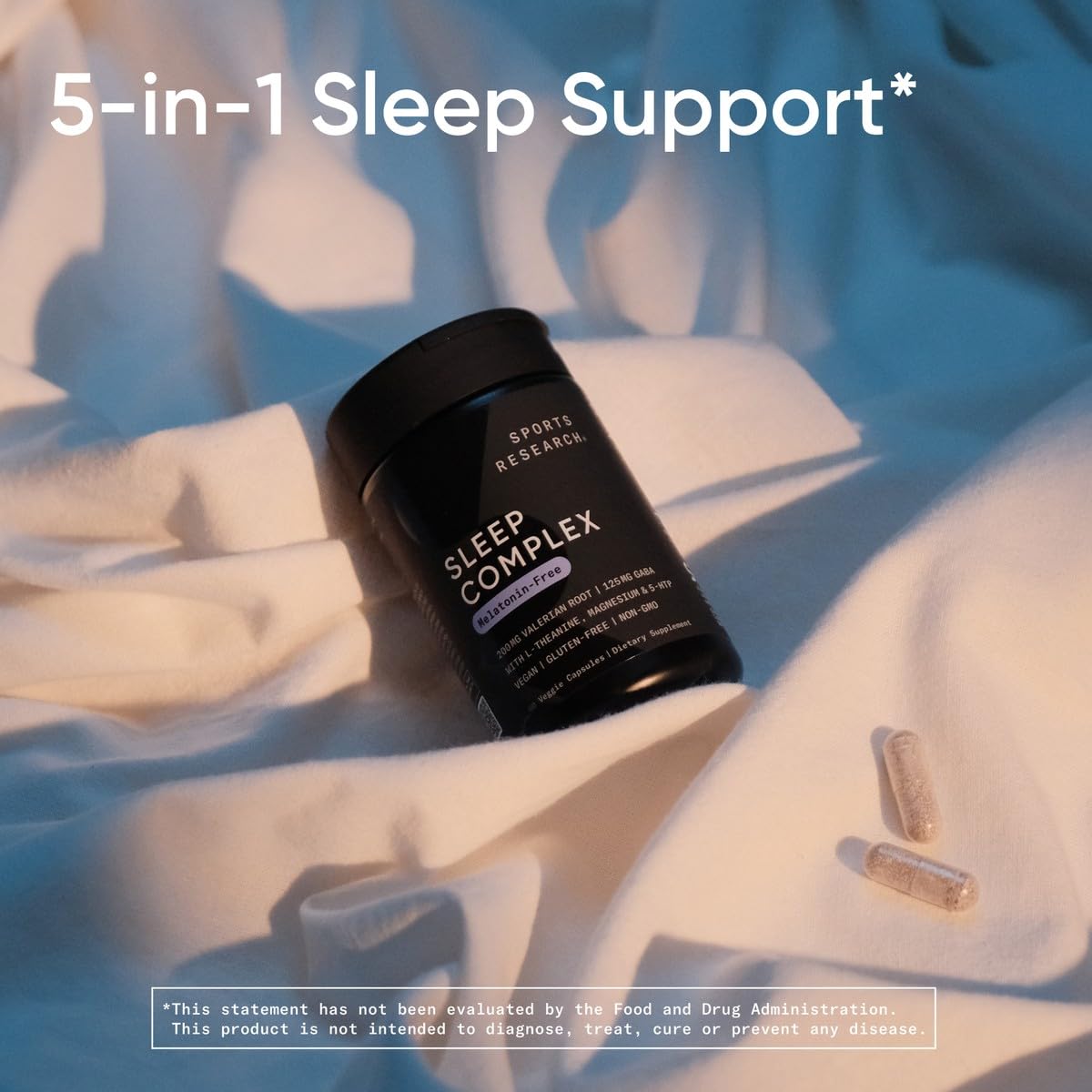 Sports Research® Sleep Complex- Melatonin-Free Vegan Capsules - with Valerian Root, GABA, L-Theanine, Magnesium & 5-HTP - 30 Servings Sports Research Au supplements