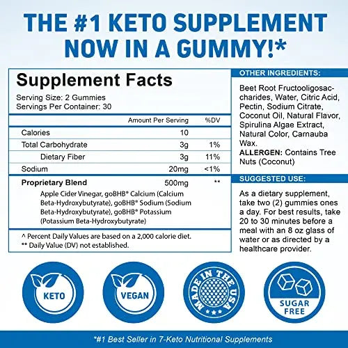 Herbtonics Keto Apple Cider Vinegar Gummies - Digestion & Detox Support - Sugar Free Keto Herbtonics Au supplements