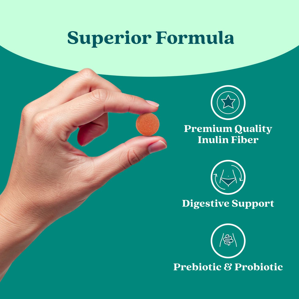 BeLive Synbiotics - Probiotic & Prebiotic Fiber Gummies – High Strength Inulin (3g), Dietary Fiber Supplement, Digestive Support for Kids & Adults - Strawberry, Orange,