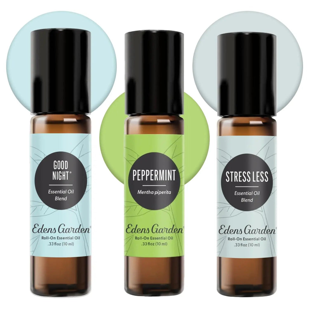 Edens Garden Essential Oil Roll-On Set (Good Night, Peppermint, Stress Less)- Aromatherapy Roller Edens Garden Au supplements